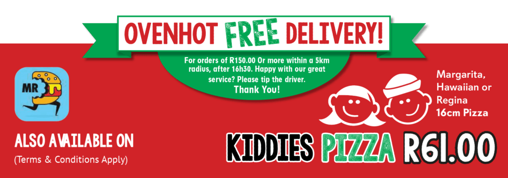 Majik Pizza free delivery and Kiddies Pizza special